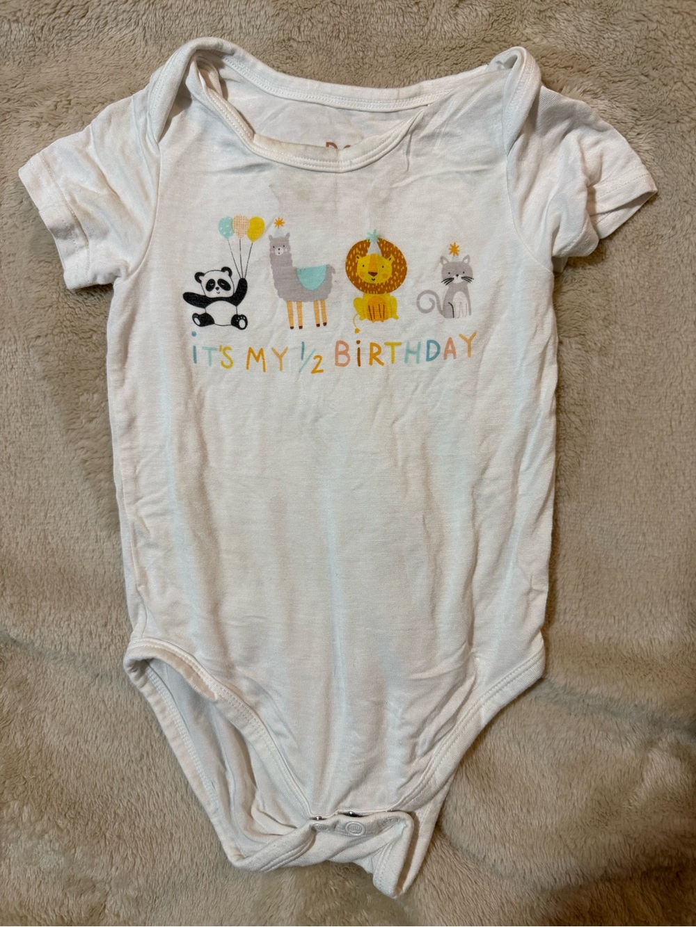 Little Sleepies 1/2 Birthday Bamboo Bodysuit 12–18M Half Birthday